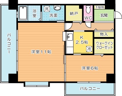 サンシャイン妙見表参道  902号室 間取り