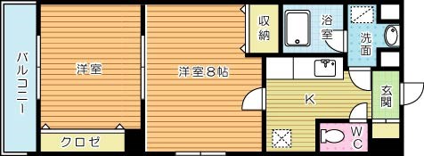 プリンセス香春口  507号室 間取り