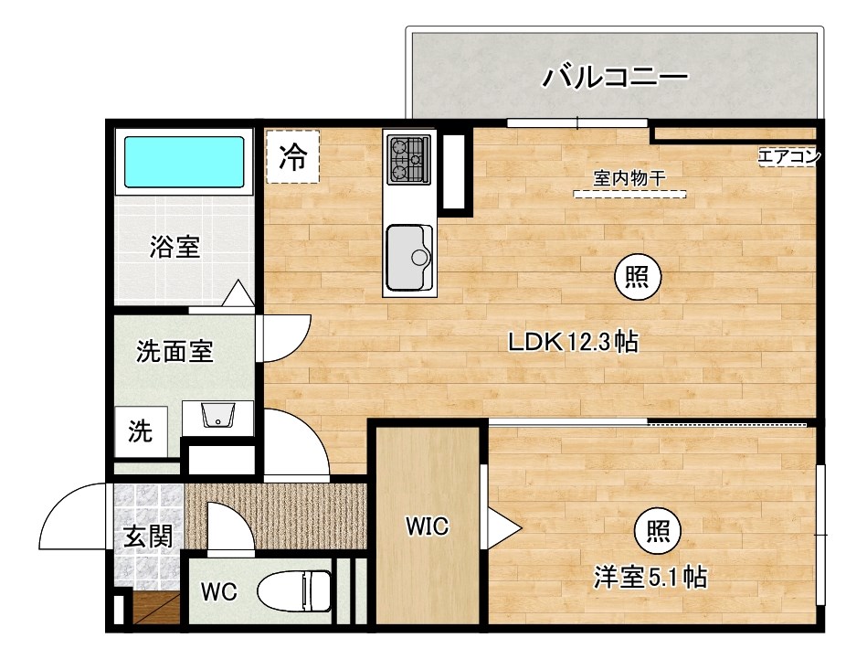 Hau’oli　Residence（ハウオリレジデンス） 301号室 間取り