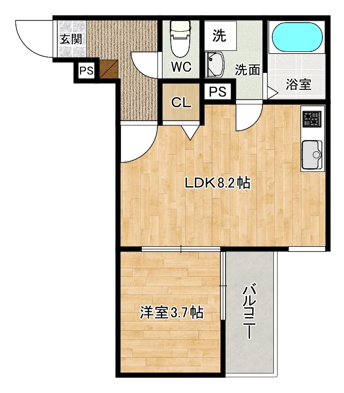 doro片野（ドロ片野） 203号室 間取り