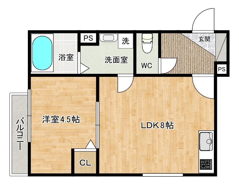 Platino片野（プラチノ片野） 101号室 間取り