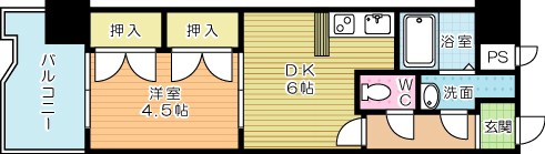 ニューエバーグリーン小倉   602号室 間取り