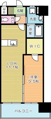 アクシオ北九州 703号室 間取り