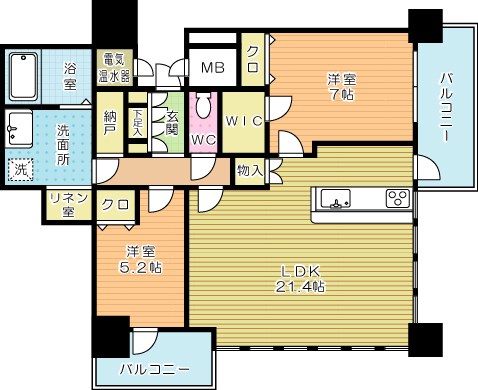 小倉D.C.TOWER(分譲賃貸) 2406号室 間取り