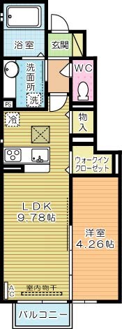 アカイユⅢ 107号室 間取り
