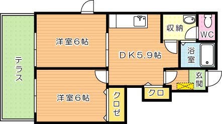 グランシャリオ　Ｂ棟  101号室 間取り
