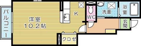 ベルムーン　Ａ棟 102号室 間取り