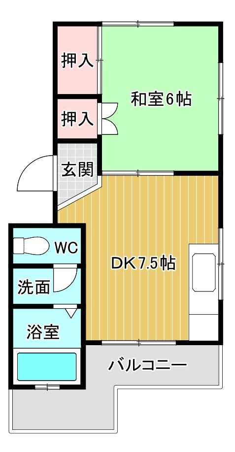 パークハイツ三萩野 102号室 間取り