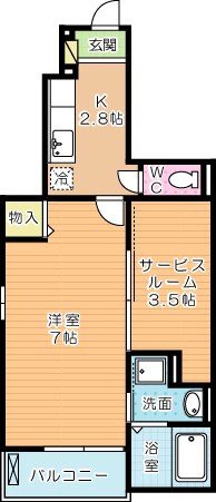 フェリスⅡ 106号室 間取り