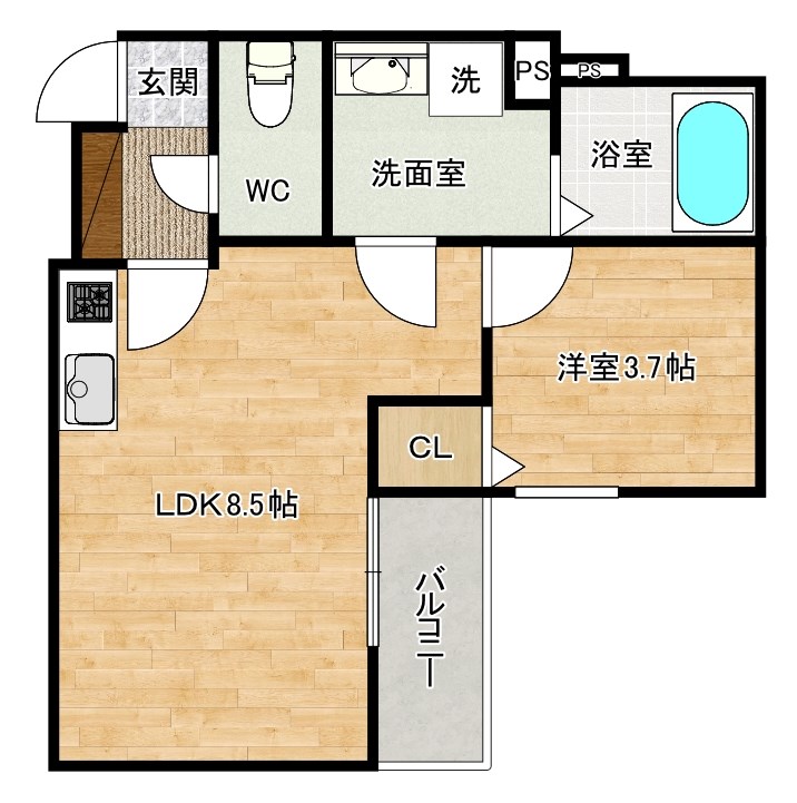 doro片野（ドロ片野） 302号室 間取り