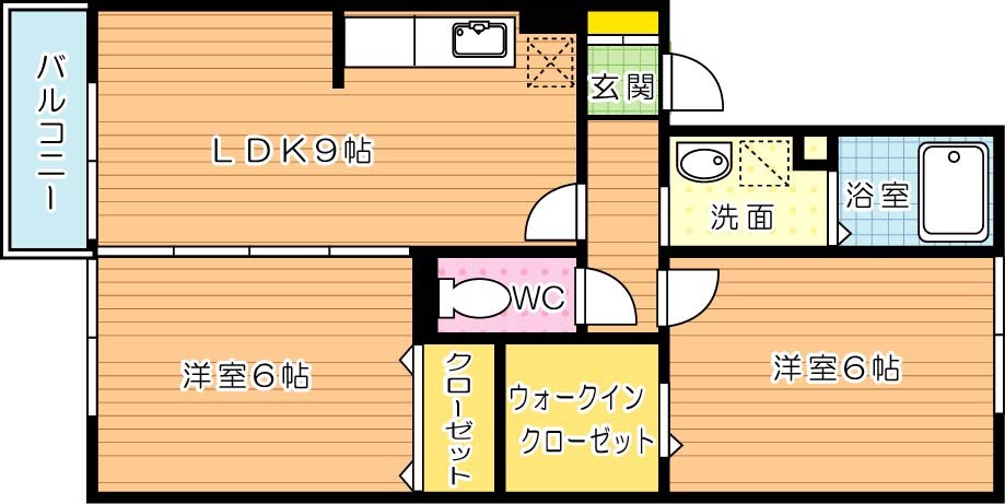 グリーンヒルズ宮前 202号室 間取り