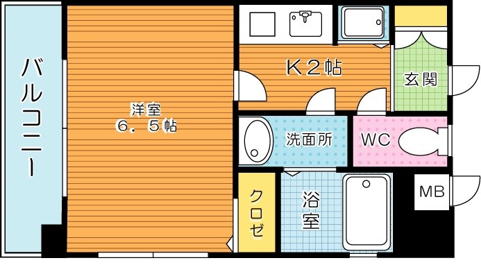 ロマネスク下到津 202号室 間取り