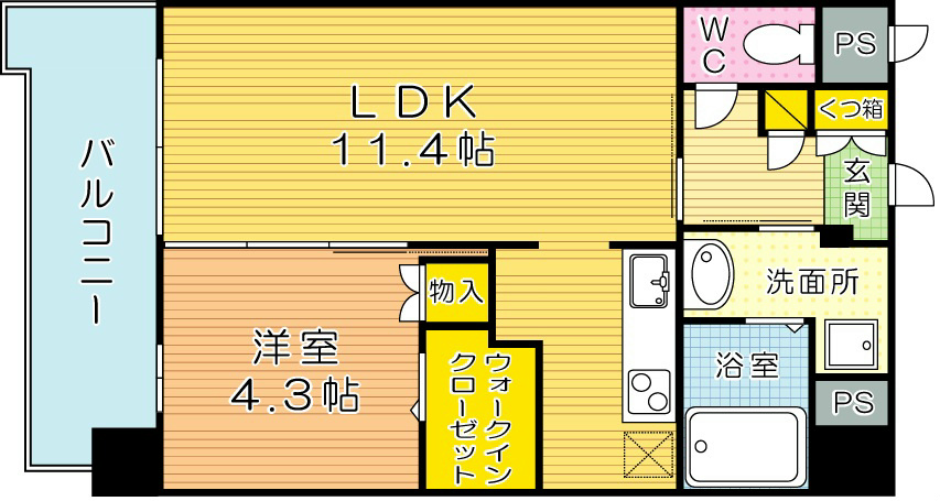 フェリシエ京町 間取り図