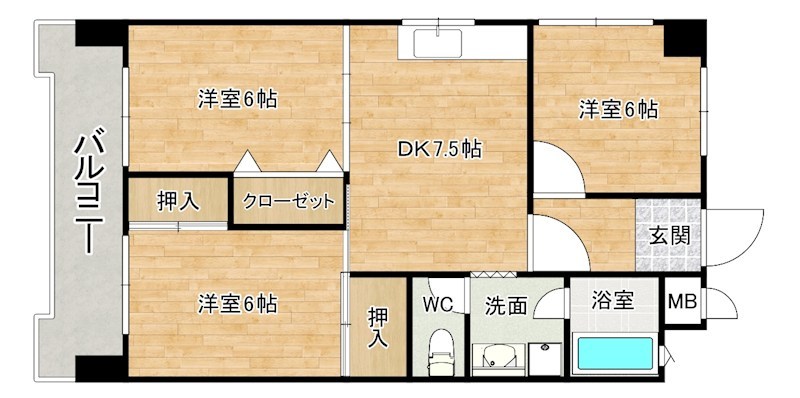 アネシス守恒 205号室 間取り
