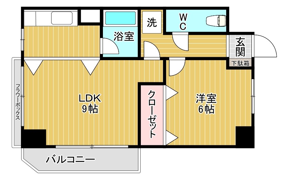 クロスロード恵里 201号室 間取り