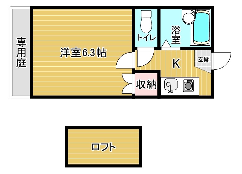 コーポ守恒  105号室 間取り