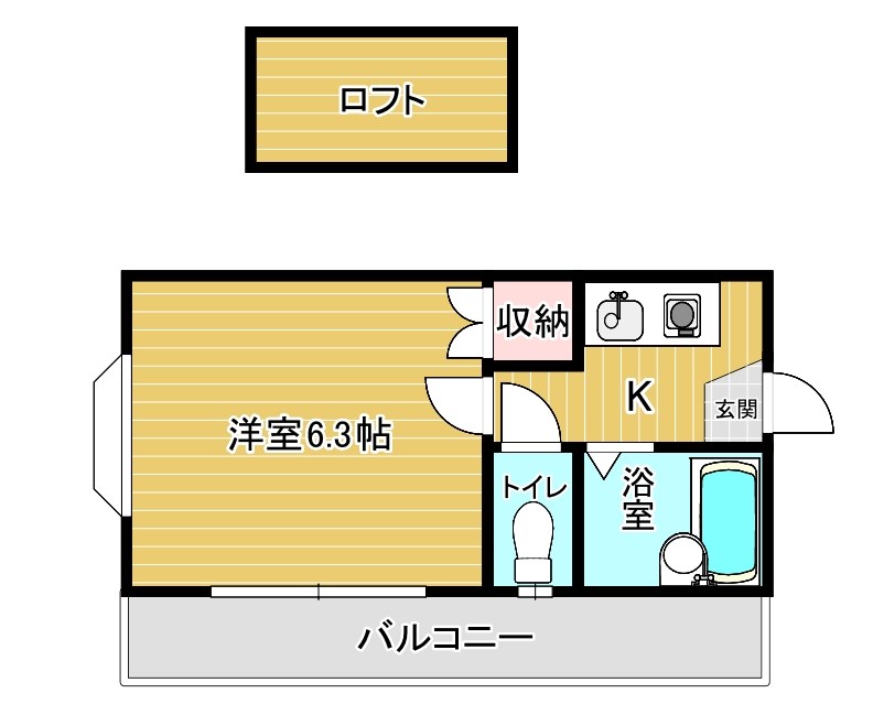 コーポ守恒  107号室 間取り