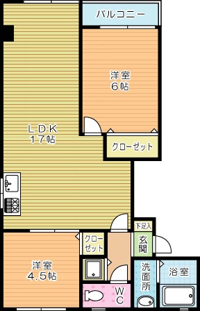 中津口小住ビル  404号室 間取り
