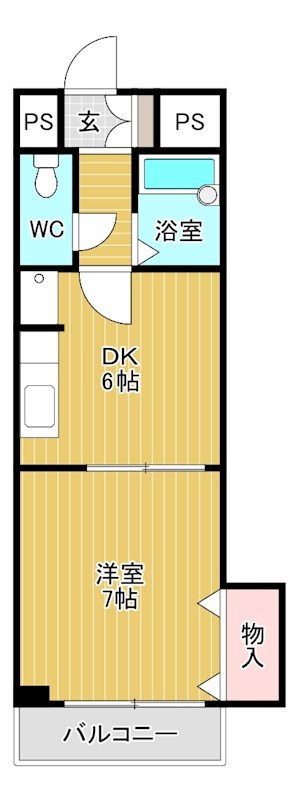 グランドアイ小倉 506号室 間取り