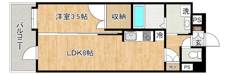 ニューサンリバー１４番館 801号室 間取り