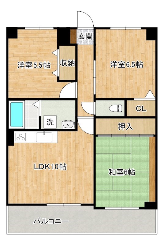ラ・ヴィ嵐山 205号室 間取り