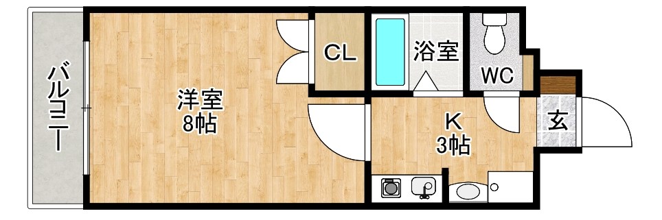 アルテハイム小倉Ⅰ   201号室 間取り