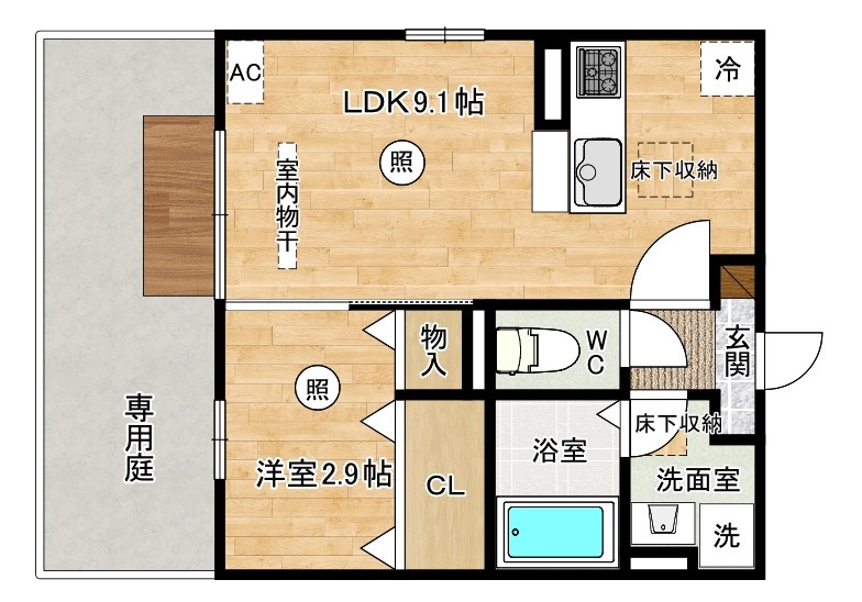 D-ROOM下富野 105号室 間取り