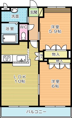 サンライズヒル 203号室 間取り