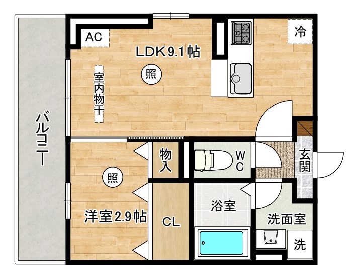 D-ROOM下富野 間取り図