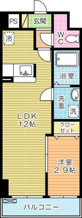 アイランド中津口 802号室 間取り