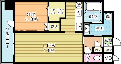 フェリシエ京町 307号室 間取り