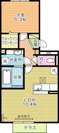 クラポンテＭⅢ 102号室 間取り