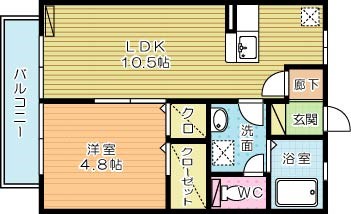 ヴィラウッドⅡ  202号室 間取り