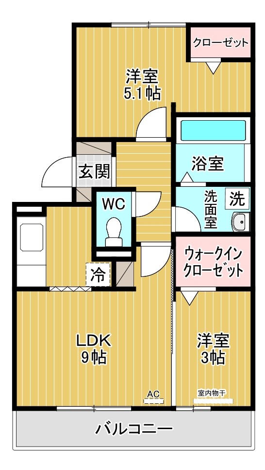 桜橋山荘  203号室 間取り