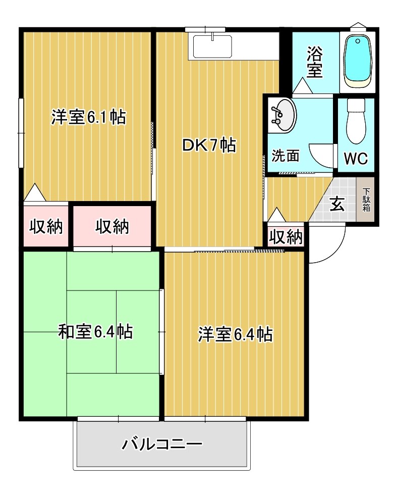 インフィオーレ芦田　Ｂ棟 間取り図