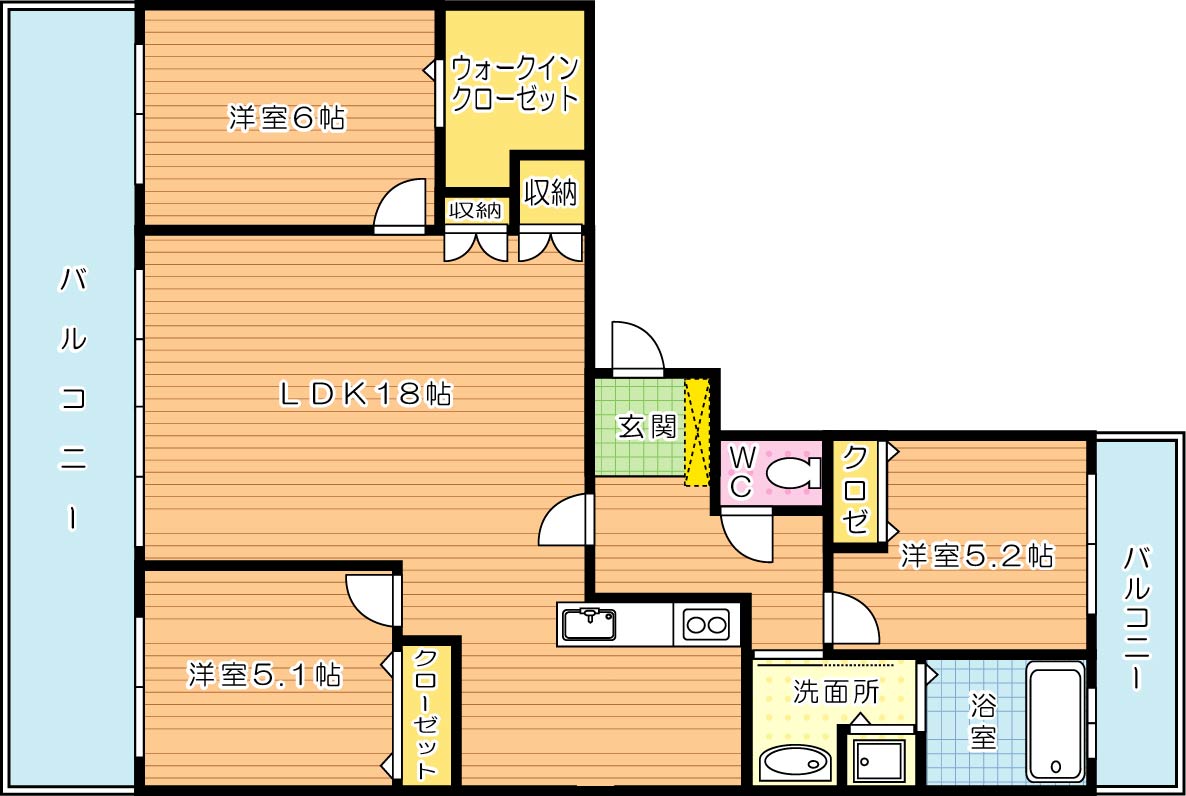 以和貴マンション金田 302号室 間取り