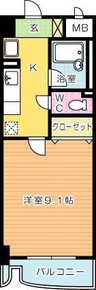 ウイングス片野Ⅱ 805号室 間取り