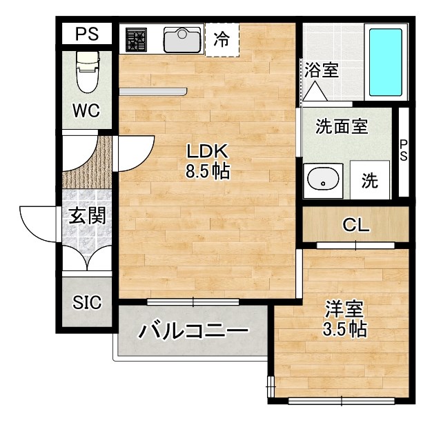 Ｃａｌｍ三萩野（カーム三萩野） 間取り図