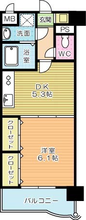 ニューシティアパートメンツ南小倉Ⅱ 603号室 間取り