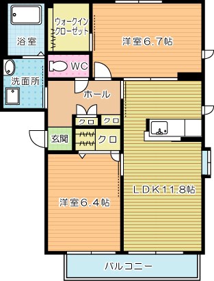 シャーメゾンＪ・Ｋ　Ｂ棟  間取り図