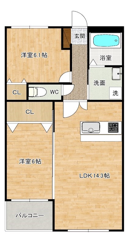 APPLAUSE KIFUNE (アップローズ貴船)  302号室 間取り