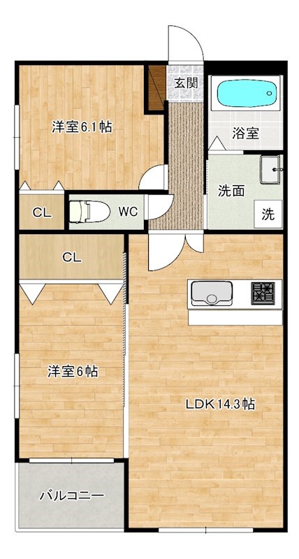 APPLAUSE KIFUNE (アップローズ貴船)   405号室 間取り