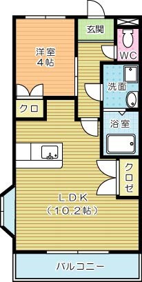 シャーレ大喜 305号室 間取り