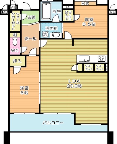 アクアサージュ大手町 1306号室 間取り