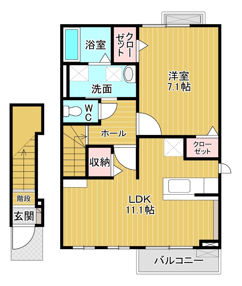 ＩＳＬＡＮＤ津田Ａ棟 206号室 間取り