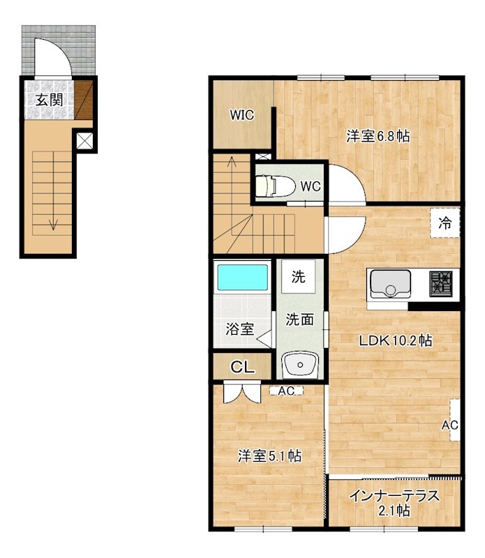 Laule&amp;#39;a貴船（ラウレア貴船） 間取り図