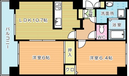 プレステージデル片野 601号室 間取り