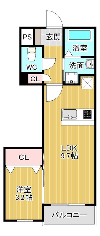 ヴィアンジュ中原東 103号室 間取り