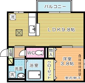 プラスラミチエ朽網 101号室 間取り
