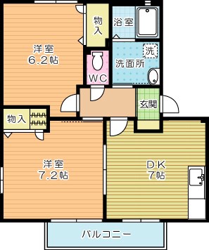 ドミール２００４　Ｂ棟 203号室 間取り